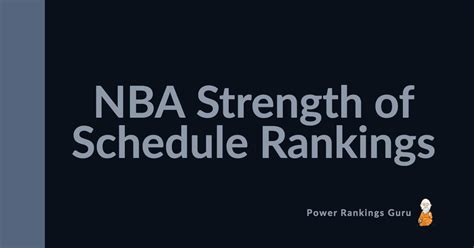 nba strength of schedule|Iba pa.